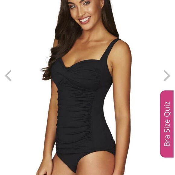 Sea Level Essentials Twist Front multi fit  Singlet Top - Black Size 10 - Picture 3 of 8